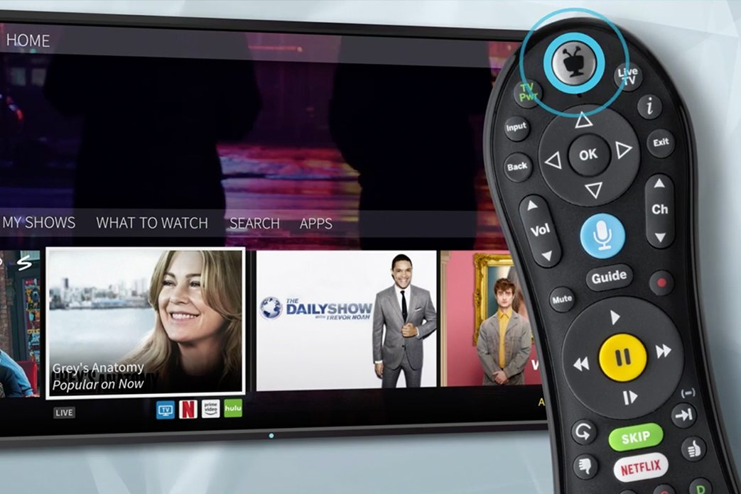 Image of a TV screen with the TiVo remote in the foreground